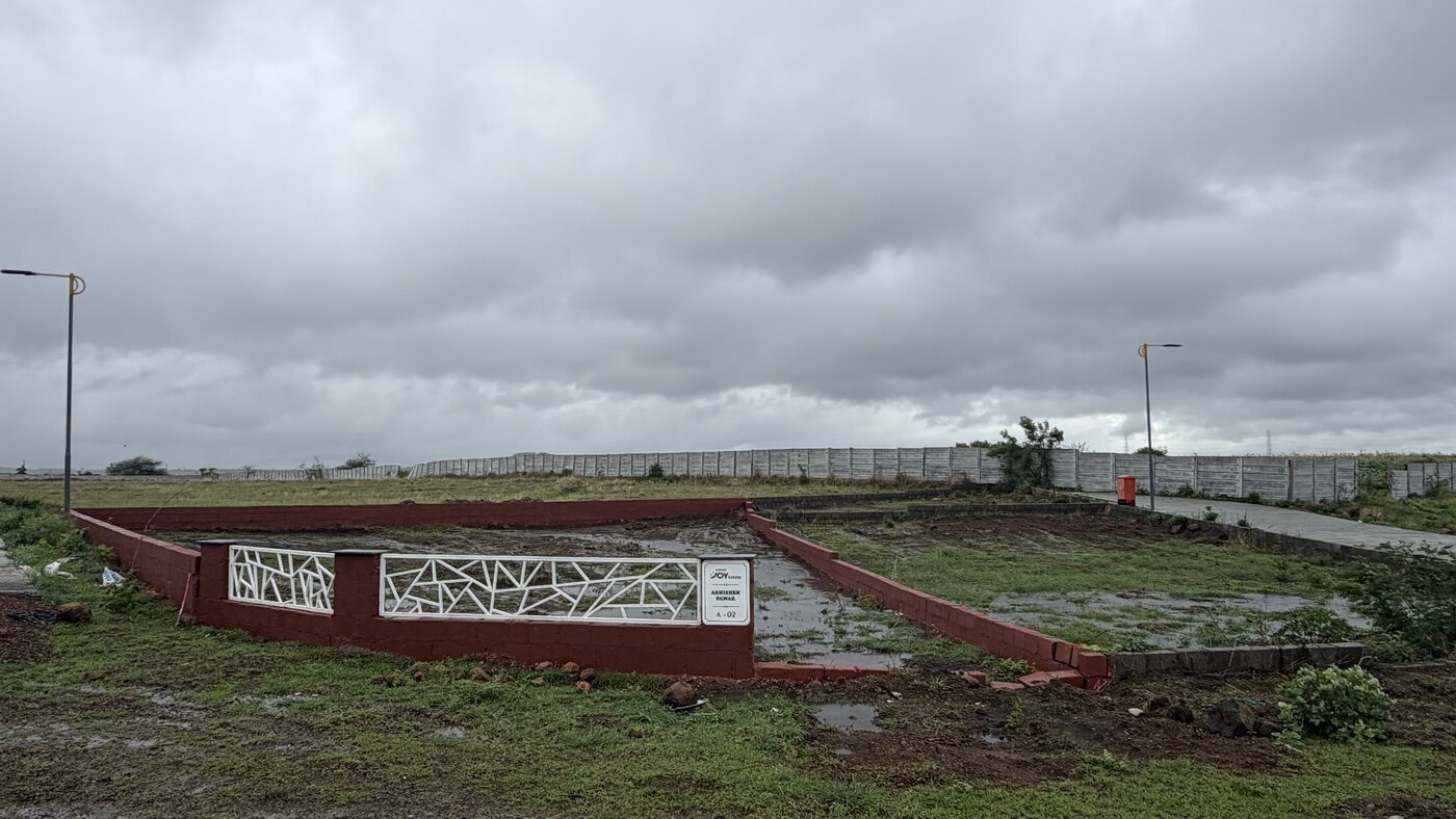 Entrance gate under construction on-site at Joy Estate